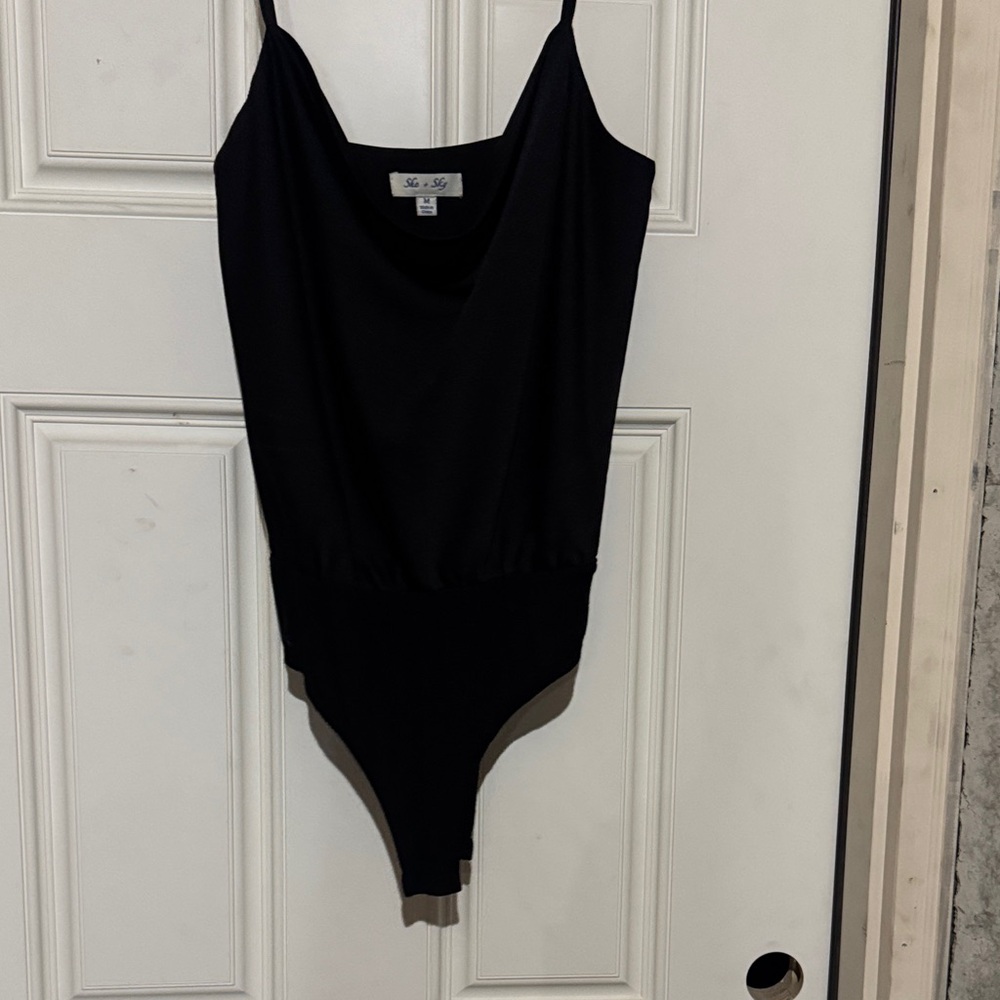 She + Sky Sleek Black Bodysuit